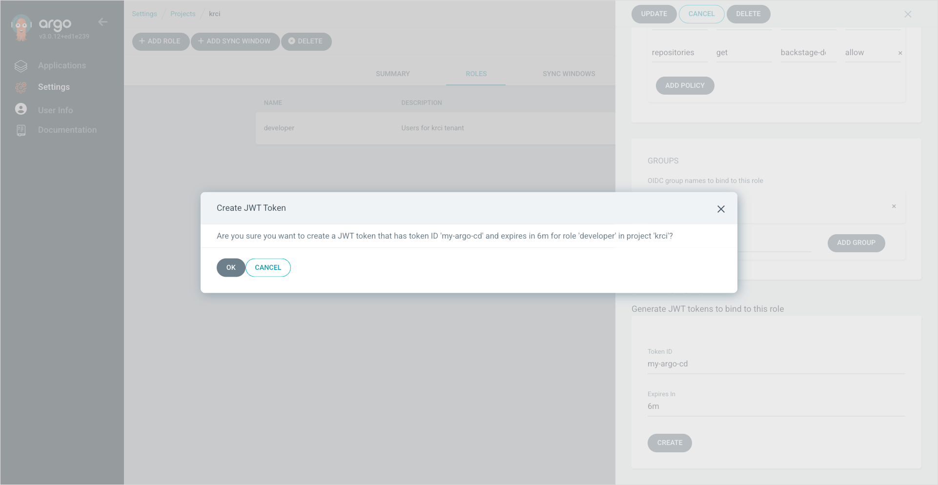 Confirm token creation Confirm token creation