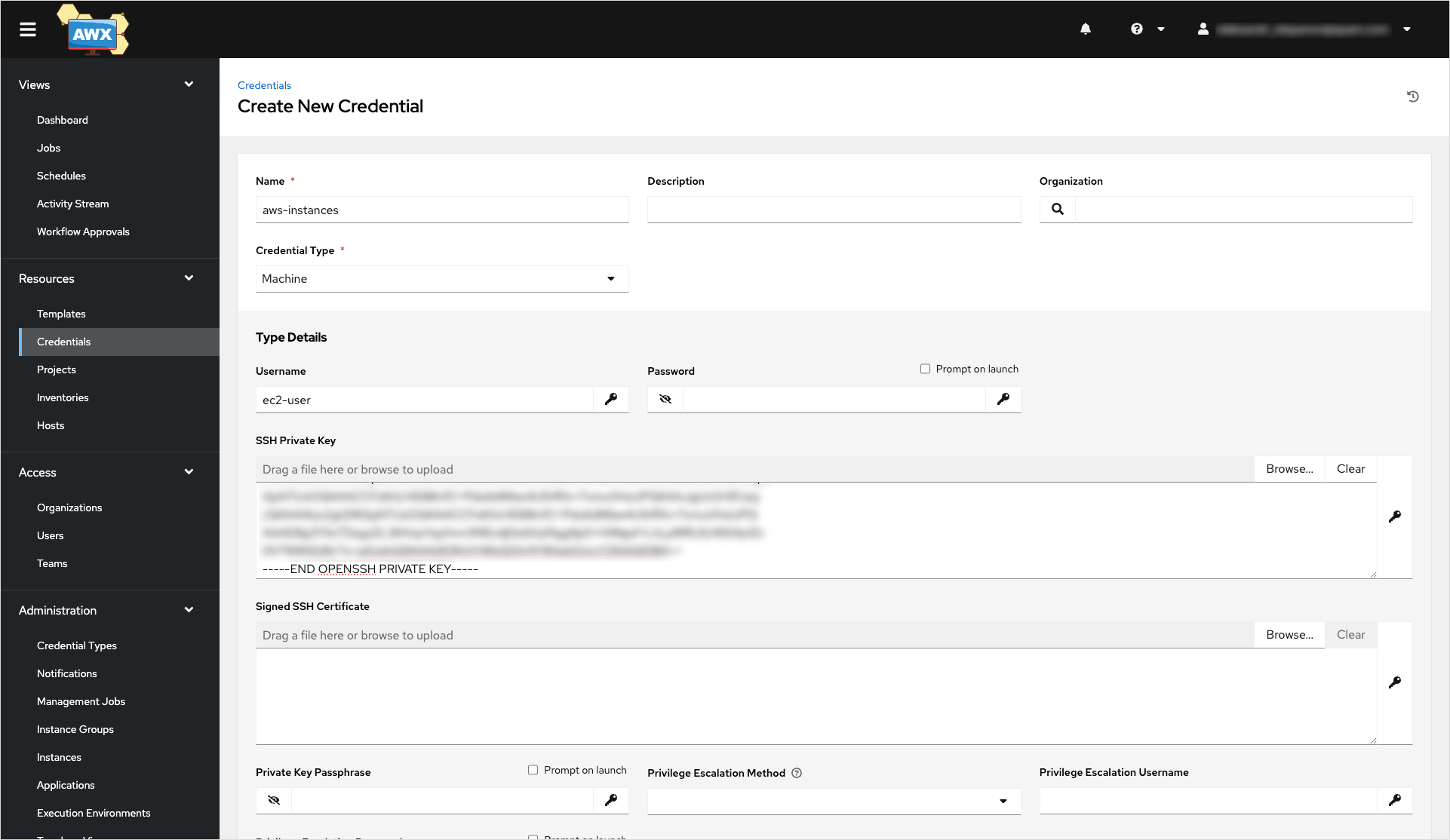 AWS EC2 credentials AWS EC2 credentials