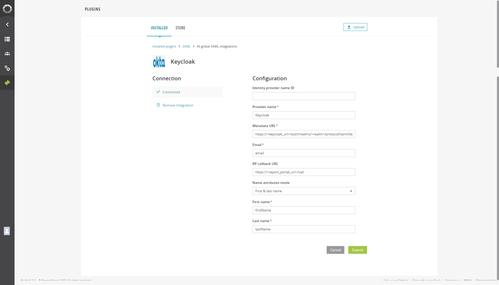 Add SAML configuration Add SAML configuration